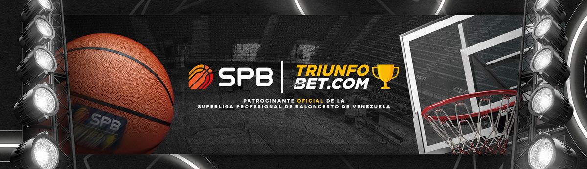 Banner de Triunfobet como patrocinante oficial de la Superliga Profesional de Baloncesto de Venezuela